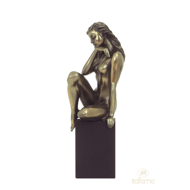 Handcrafted "Woman on a cube" figurine by ITALFAMA