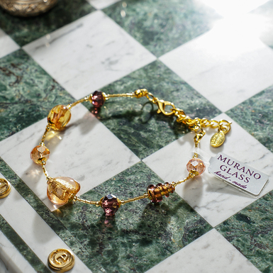 Bracelet "Roselle" made of Murano glass