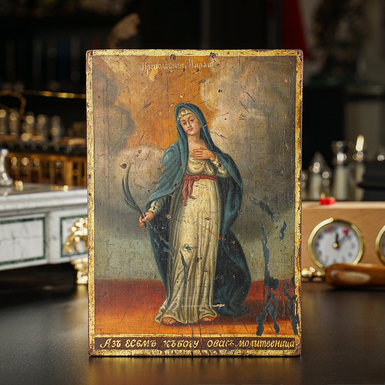 An antique icon of Saint Martha from the second half of the XIX century, central Ukraine