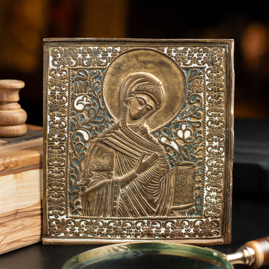 An antique icon of the Virgin Mary the Supplicant, second half of the 19th century, central regions of Orthodoxy (without restoration)