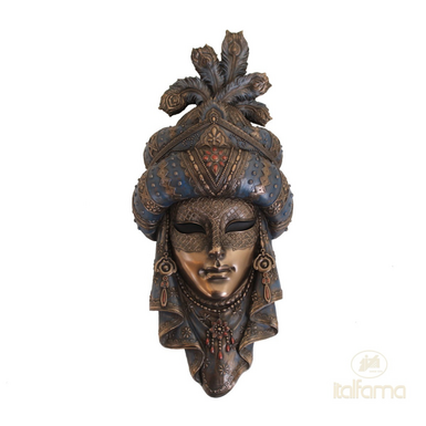 Handcrafted Venetian "Turban" mask-figurine by ITALFAMA