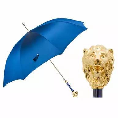 Umbrella "Golden Lion" in blue by Pasotti