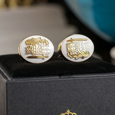 Gold-plated steel cufflinks "Norrsken" by Skultuna