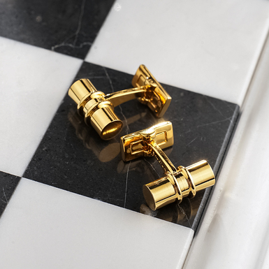 Gold-plated brass cufflinks "Krona" by Skultuna