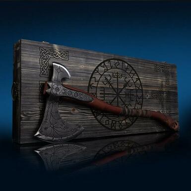 Forged Leviathan axe with leather sheath from Topor & Molot