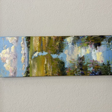 Painting "A house in the forest...a river, the smell of grass and the sounds of the shore" by Tatyana Khytroya