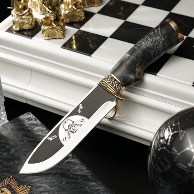 Knife with engraving "Pilot" in a leather case from GRAND