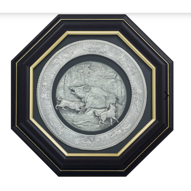 Panel "Boar Hunting" (artistic metal painting)