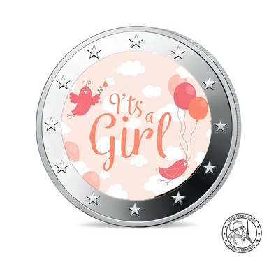 Пам'ятна монета присвячена народженню дівчинки "It's A Girl", 2 євро, 2026 рік