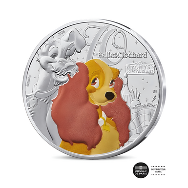 Колекційна срібна монета Disney Classic "Леді та Бродяга", 10 євро, 2025 рік