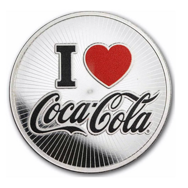 Срібний раунд 1oz Coca-Cola 140-річчя США (кольоровий)
