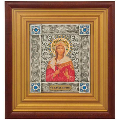 Icon "Holy Great Martyr Barbara" with Swarovski stones