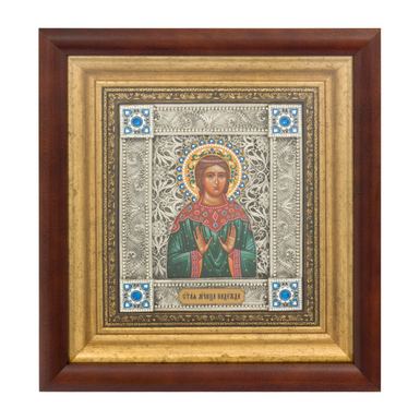 Icon "Holy Martyr Nadiya" with Swarovski stones