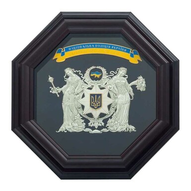 Подарок "Национальная полиция Украины" (медь, посеребрение, художественная роспись металлом, эмали)