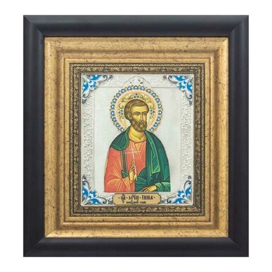 Icon "Holy Martyr Inna of Novodunsky, Slav" (copper, silver plating, artistic metal painting, enamel)