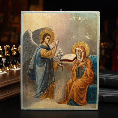 Ancient icon "The Annunciation", mid-19th century