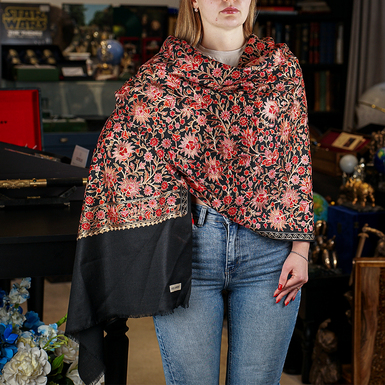 "Magic of the East" embroidered cashmere shawl