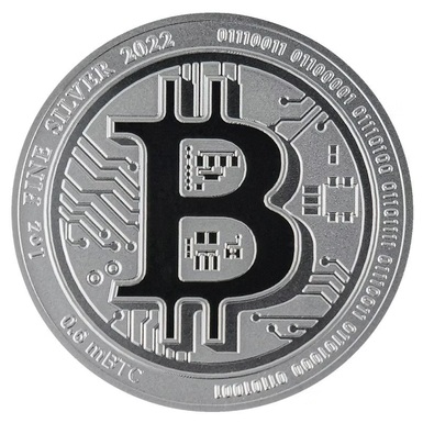 Silver coin "Bitcoin"