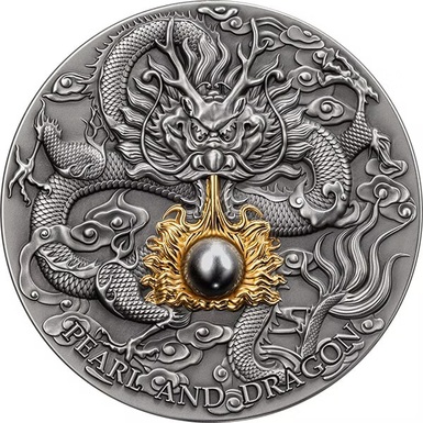 Silver coin "Black Pearl and Dragon"