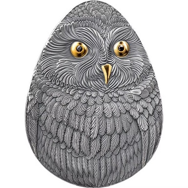 Silver coin "Short-eared Owl"