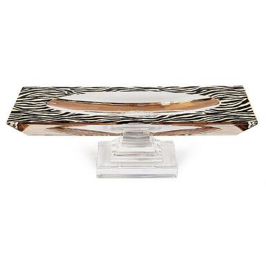 Golden Zebra Crystal Fruit Bowl with gilding by Cre Art