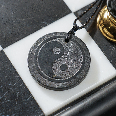 Кулон-оберіг з шунгіту Yin and Yang від Stone Art Designe