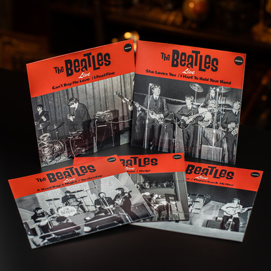 Набір з п'яти вінілових платівок The Beatles – Live Singles Collection (red vinyl) (лімітоване видання) діаметр 15 см