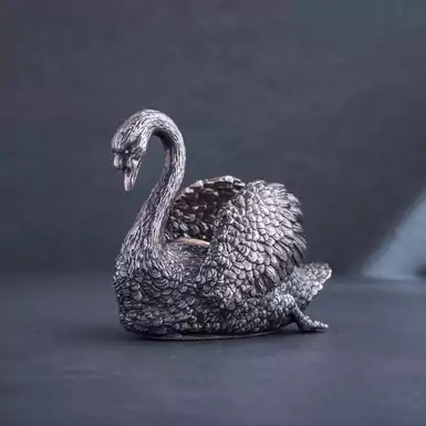 Срібна паштетніця ручної роботи «Swan»