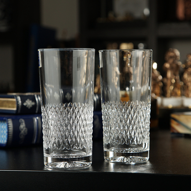 Высокие хрустальные стаканы "Fiora" (2 шт) от Royal Buckingham, Великобритания