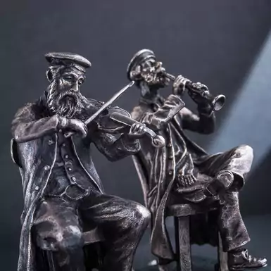 Серебряная фигура ручной работы «Jewish musicians»