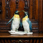 раритетная фарфоровая статуэтка пара пингвинов
