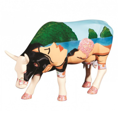 статуэтка корова с рисунком