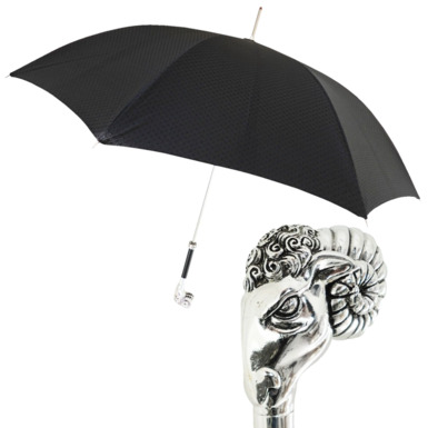 Зонт с серебрянной головой овна