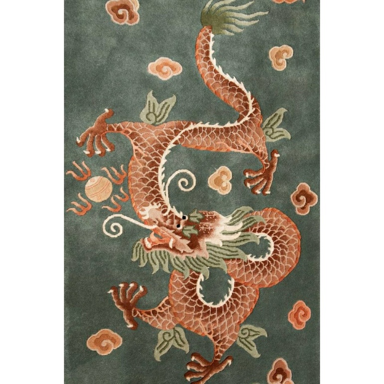  Шерстяной ковёр "Огненный дракон" 190 х 90 см 