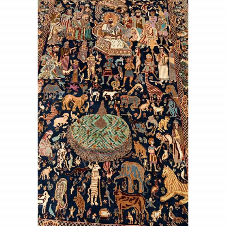  Персидский шерстяной ковёр "Винтажный Царь" 223 х 135 см 