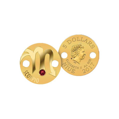 Колекційна золота монета-браслет «Zodiac Scorpion» реверс і аверс.jpg