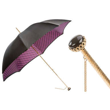Жіноча парасоля «Purple black polka dots».jpg