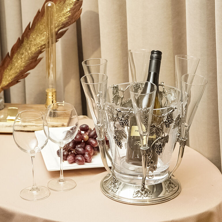 Ведро для шампанского с бокалами "Grapes" от Freitas & Dores