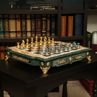 шахматный набор ренессанс с фигурами из бронзы