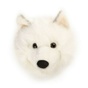 Декоративная голова "Белый волк Lucy" из плюша