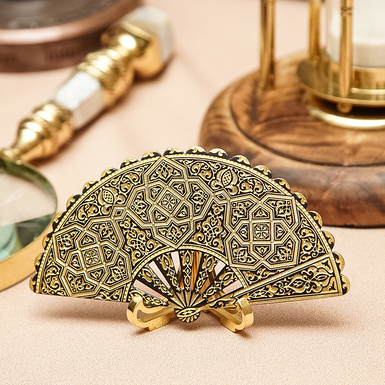 Подарочный веер "Gold ornament" от Anframa (ручная позолота)