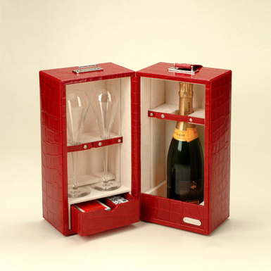 Набор для шампанского HEMINGWAY RED CROCCO от Renzo Romagnoli 1.jpg
