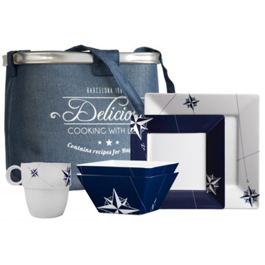 Buy a set of tableware in a nautical style