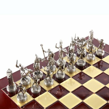 серебряные шахматные фигуры 