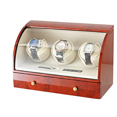 Красивая коричневая шкатулка с подзаводом для хранения часов от немецкого бренда Rothenschild 