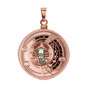 серебряная монета-кулон с покрытием розовым золотом scorpion