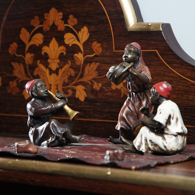 Антикварная скульптура в миниатюре "Children playing dice" от фабрики Бергмана