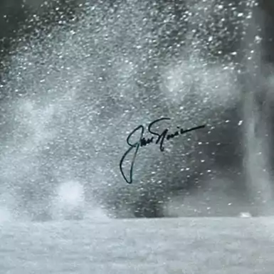 автограф голифиста никлауса на черно белом фото