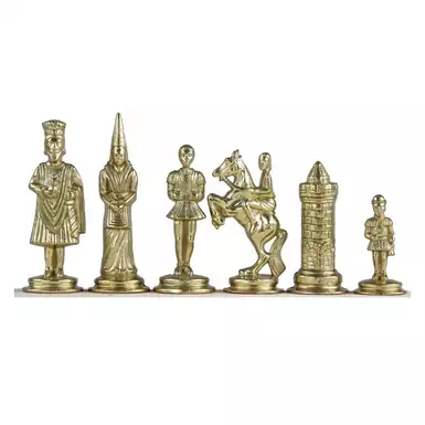 шахматные фигуры из латуни золотистые