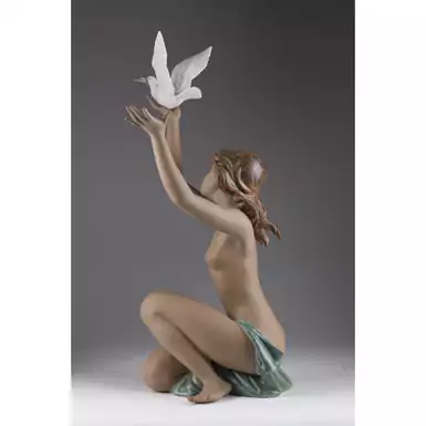 buy a rare figurine of a girl with a dove